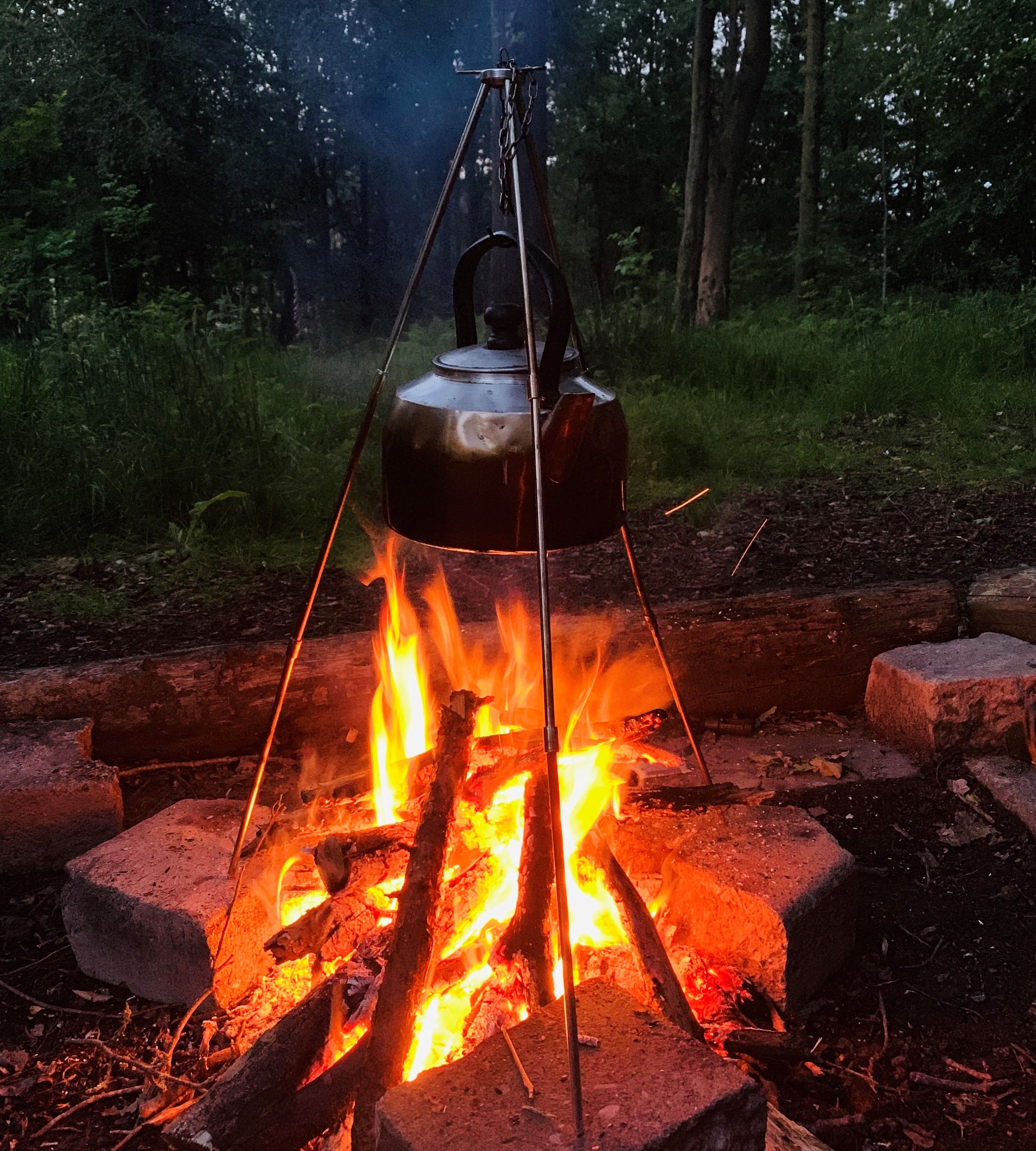 Kettle on a campfire