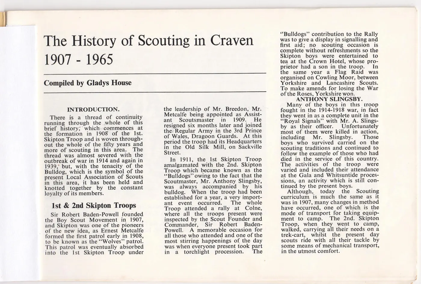 Page 4 of the District history book